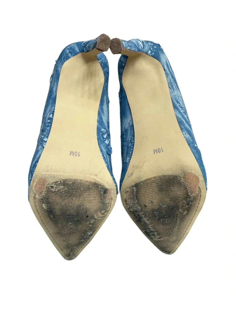 CHARLES BY CHARLES DAVID DISTRESSED DENIM HEELS